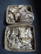Two boxes containing army issue pouches