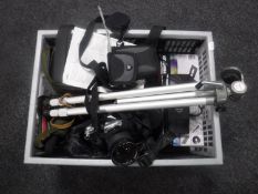 A box containing Pentax ME Super camera and accessories,