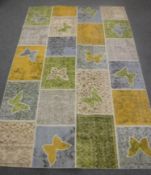 A contemporary butterfly pattern rug,