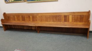 A 12' oak church pew