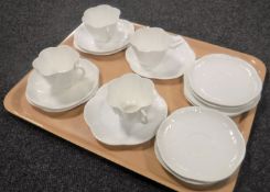 A tray containing fourteen pieces of Shelley tea china