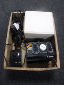 A box containing Hornby power control units