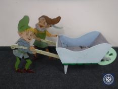 Two 20th century garden planters in the form of carts