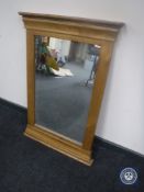 An oak hall mirror