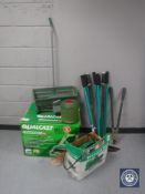 A boxed Qualcast Concorde 32 electric mower, seed spreader,