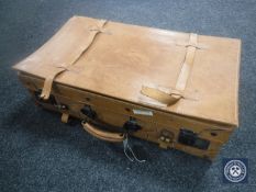 A leather luggage case