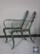 A set of cast iron bench ends