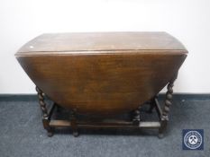 An early 20th century gate leg table