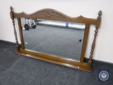 An Old Charm oak overmantel mirror