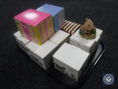 Ten boxed Lilliput Lane Collectors Club figures - Afternoon Tea, The Pig Sty, Parsley Cottage,