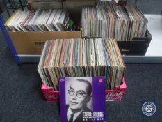 Three boxes of LP records including Bing Crosby, Glen Miller,
