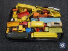 A tray of mid 20th century and later Matchbox, Dinky and Corgi die cast vehicles - transporter,