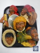 A tray of five Bossons wall plaques