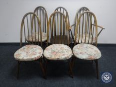 A set of six Ercol dining chairs