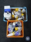 A box of 110 volt wall boxes and connector switches
