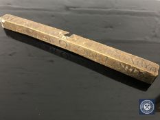 An eighteenth century carved treen knitting sheath,