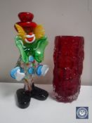 A Whitefriars bark vase,