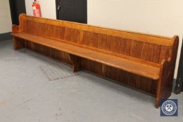 A 12' oak church pew