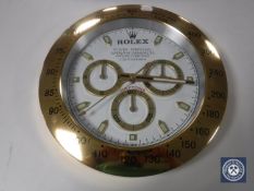 A 'Rolex' dealers display piece wall clock