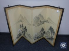 A four fold Chinese table screen