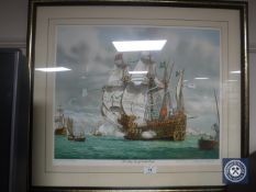 A framed signed print 