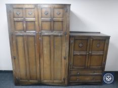 A three piece oak Lawrencia bedroom suite