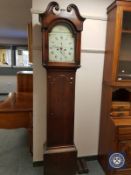 A George III oak eight day longcase clock with painted dial signed John Brown, Aberdeen,