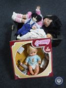 A box containing 20th century plastic dolls
