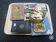 A tray containing John Bull printing outfit No. 9, Triang ships die cast set, St.