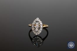 An 18ct gold diamond set ring,