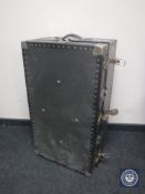 A metal bound trunk