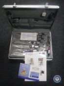 An aluminium case containing a twenty-four piece Offenbach chef's knife set