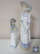 A Nao figure of a lady in a summer hat,
