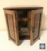 An Edwardian mahogany and satinwood inlaid table cabinet with key CONDITION REPORT: