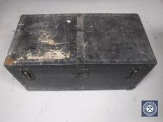 An antique canvas trunk