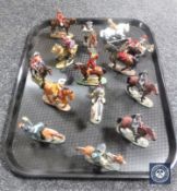 Fourteen various Del Prado cast figures of soldiers of horseback