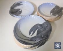 Three Royal Copenhagen lobster dishes