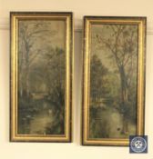 Early 20th century British School, river scenes,