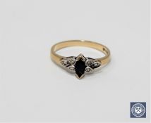 A 9ct gold sapphire dress ring