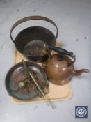 A tray of copper kettle,