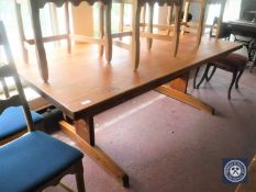 A pine refectory dining table