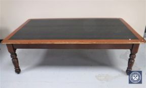 A Victorian library table fitted two drawers CONDITION REPORT: 215cm long,