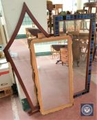 A Danish mahogany tiled wall mirror,