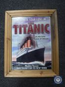A pine framed 'White Star Line R.M.S.