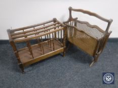 A mahogany Canterbury and a magazine rack