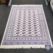 A Bokhara rug on cream ground,