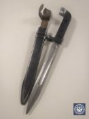 A continental bayonet in scabbard