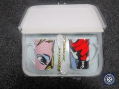 Approximately 55 Paul Cardew coffee gift sets, Pop Art,