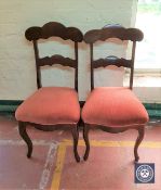 A pair of 19th century mahogany dining chairs