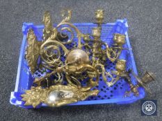 A basket of brass candle wall sconces